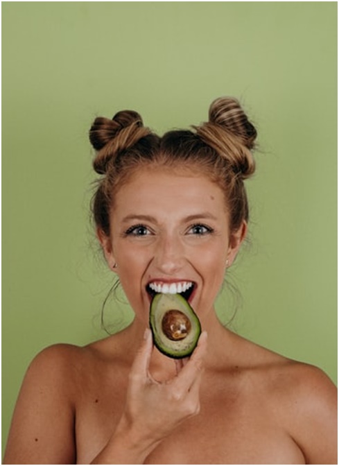 girl with avocado